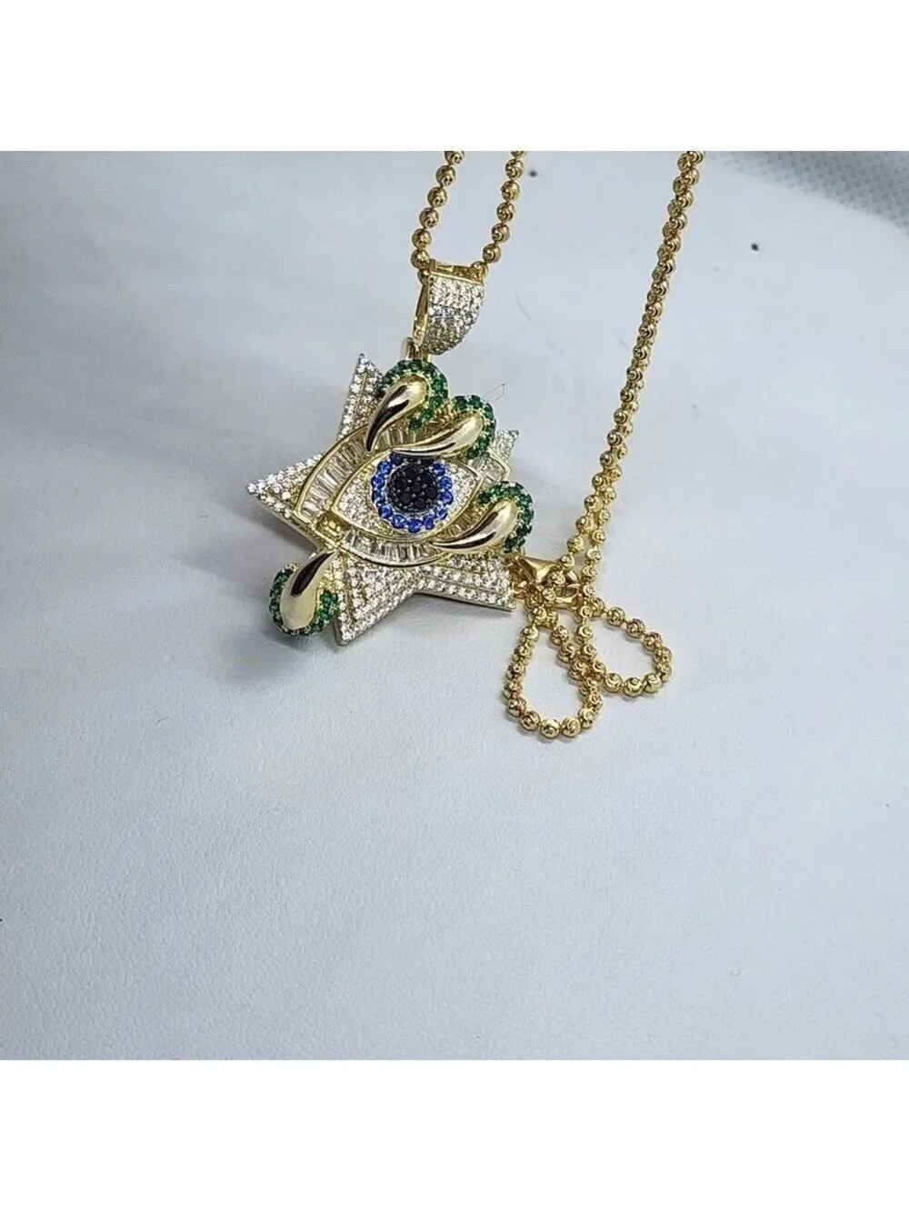 Brand Sterling Silver 925 Star Evil Eye Claw Necklace